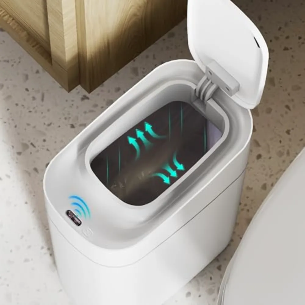 Automatic Bathroom Trash Can with Lid