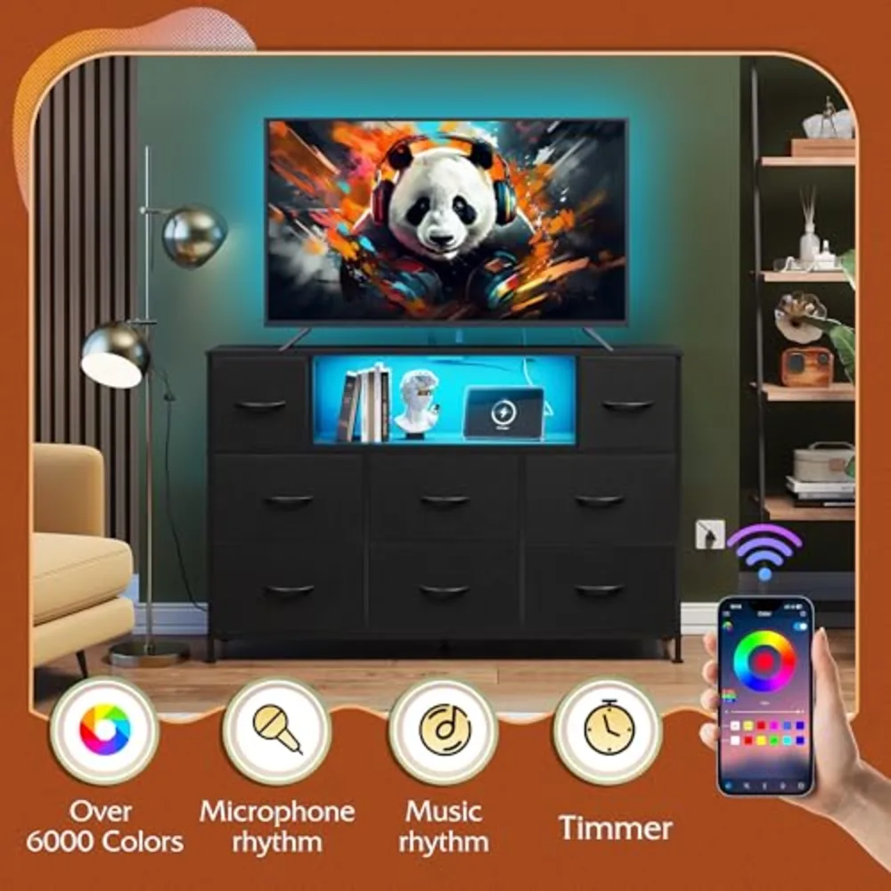 Black Dresser TV Stand for 45, view 5