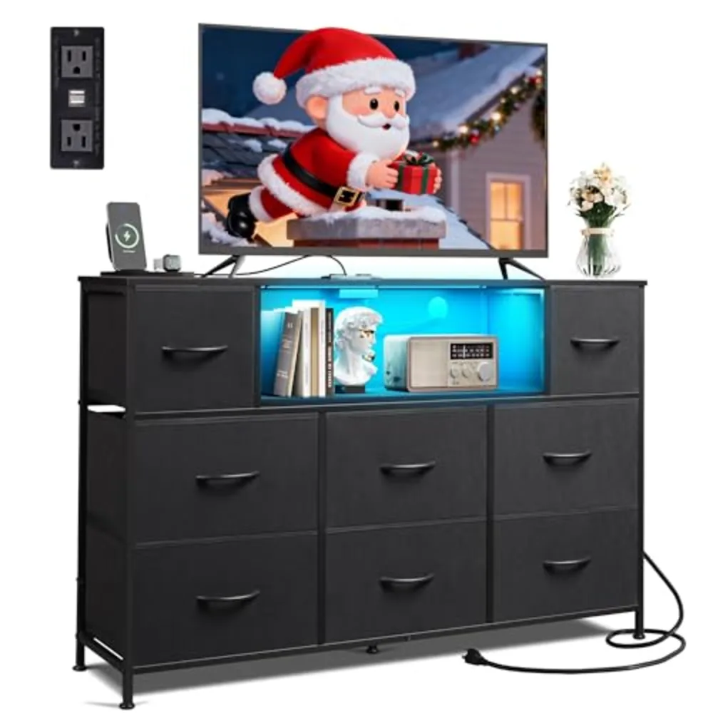 Black Dresser TV Stand for 45