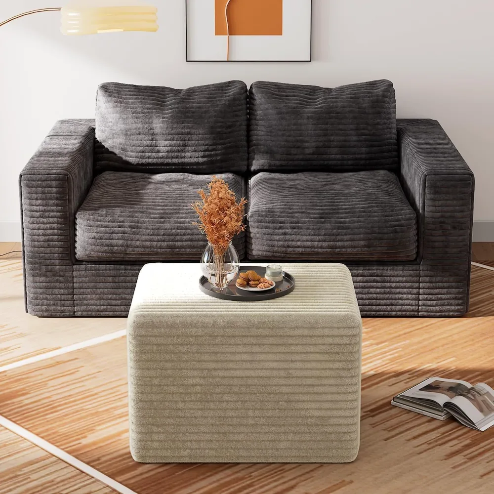 Boneless Ottoman Lightweight Movable Foot Rest Stool for Living, view 6