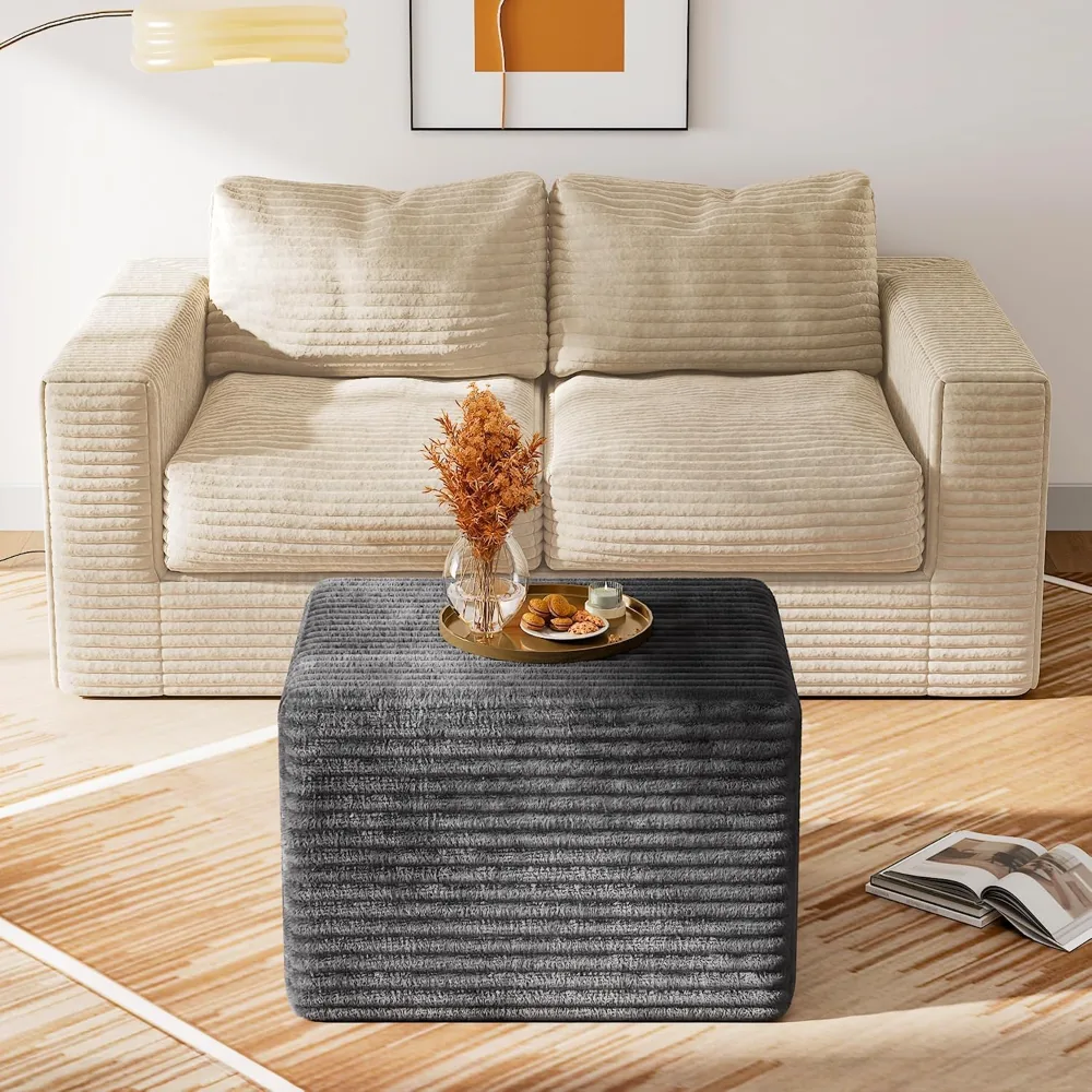 Boneless Ottoman Lightweight Movable Foot Rest Stool for Living, view 6