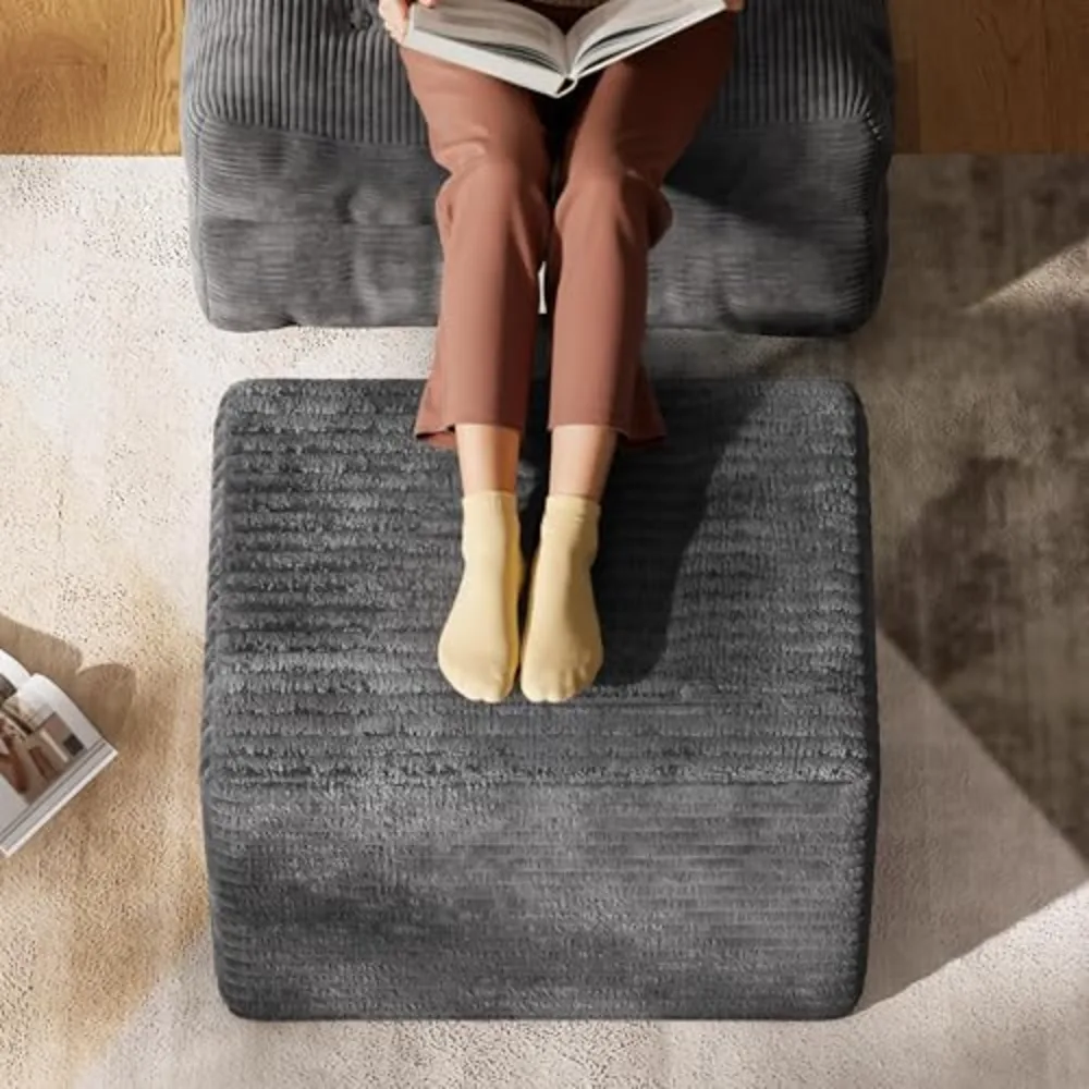 Boneless Ottoman Lightweight Movable Foot Rest Stool for Living