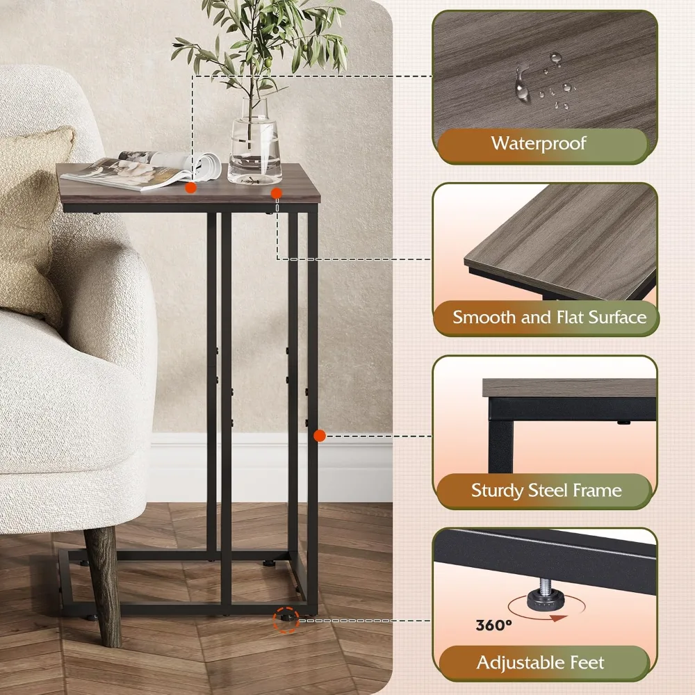 C Shaped End Tables Set of 2, view 6