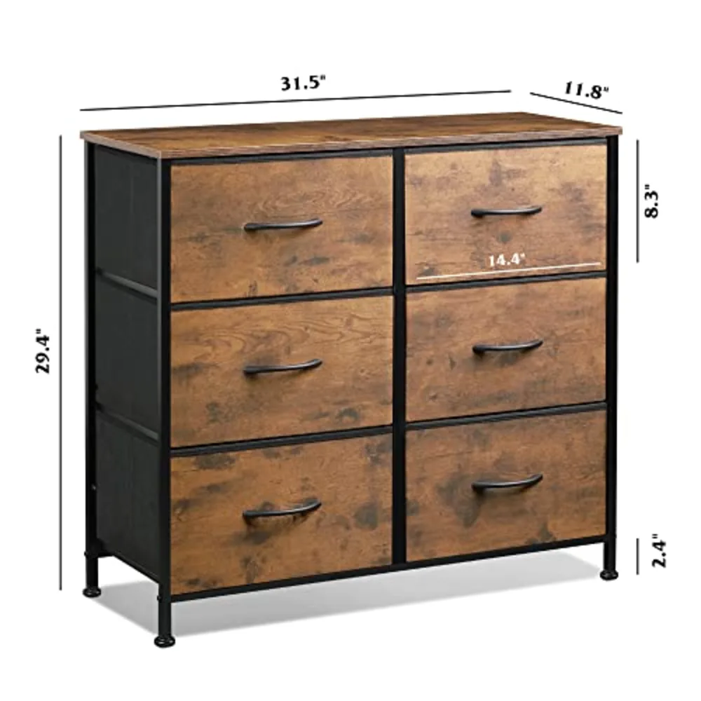 Dresser for Bedroom with 6 Drawers, view 3