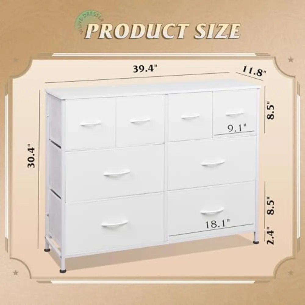 Dresser for Bedroom with 8 Drawers, view 3
