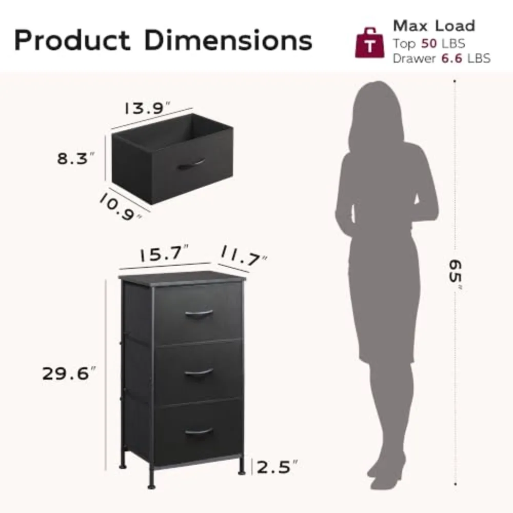 Dresser with 3 Drawers, view 3