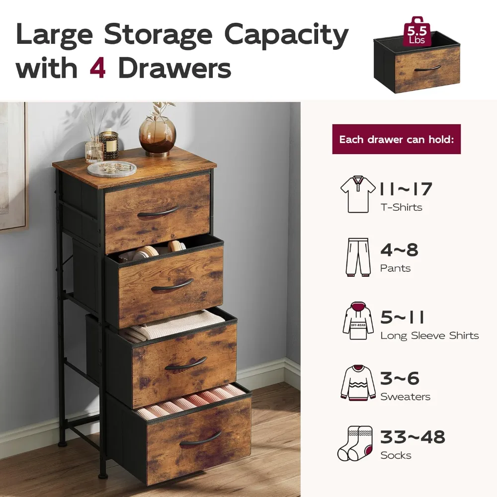 Dresser with 4 Drawers, view 6