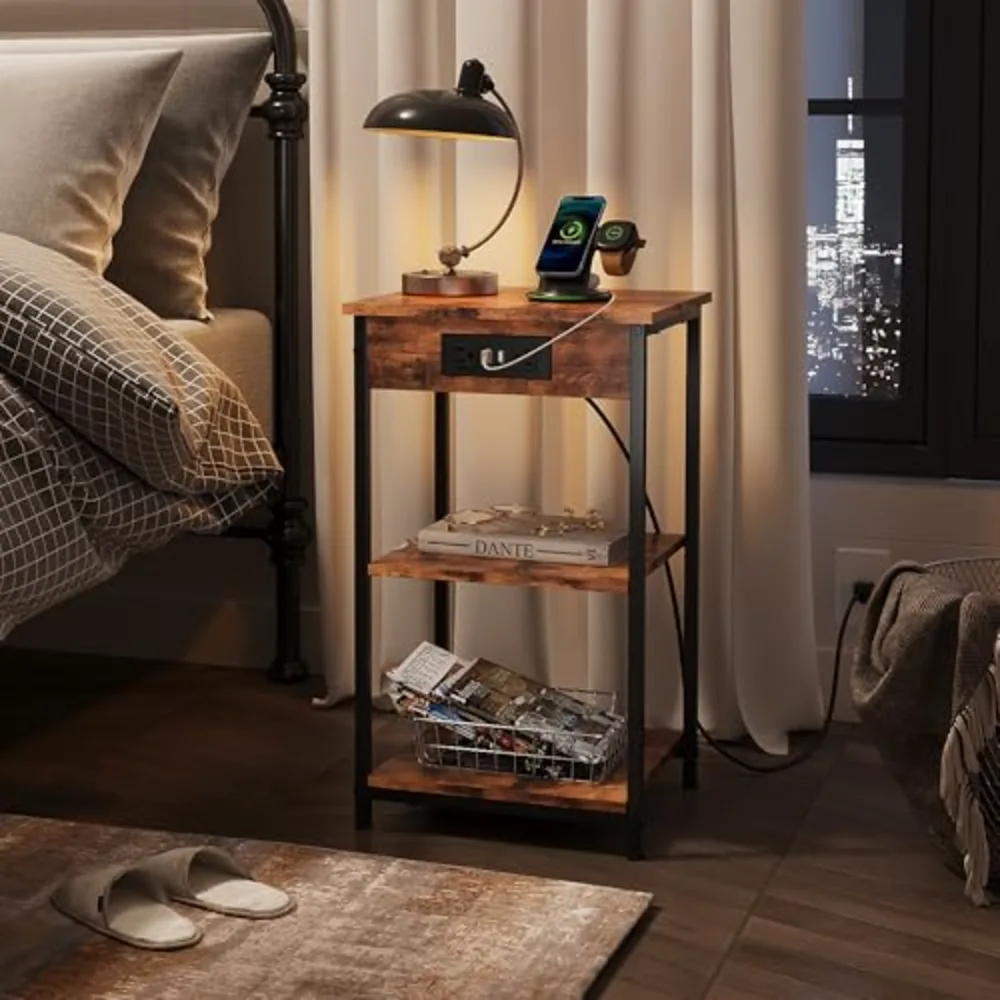End Table with Charging Station, view 2