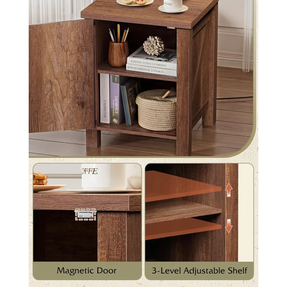 Farmhouse Nightstand with Charging Station, view 6