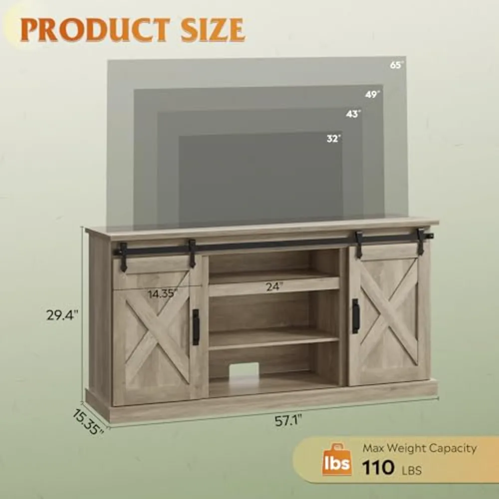Farmhouse TV Stand for TVs up to 65", view 3