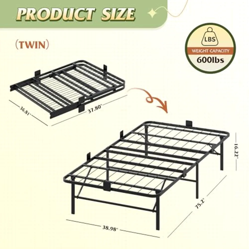 Foldable Twin Bed Frames, view 2