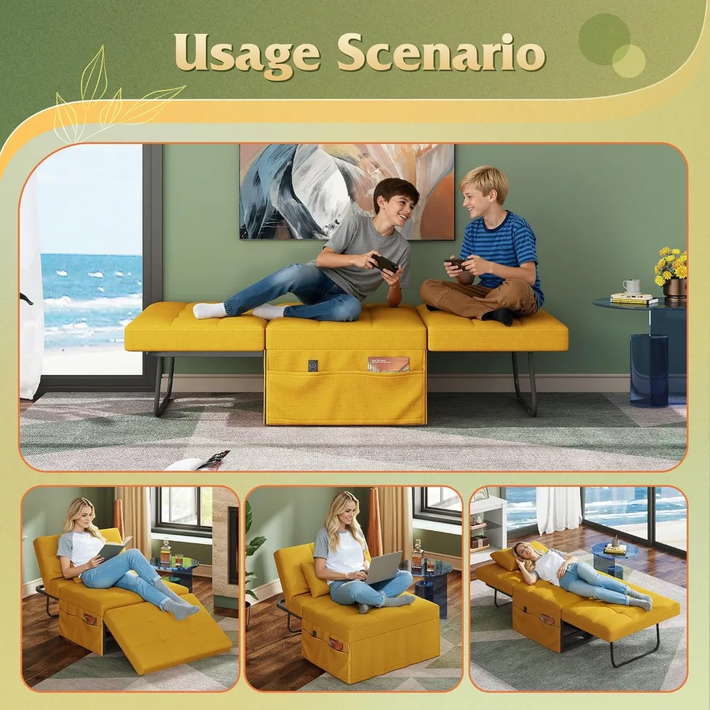 Folding Ottoman Bed Sleeper Chair, view 6
