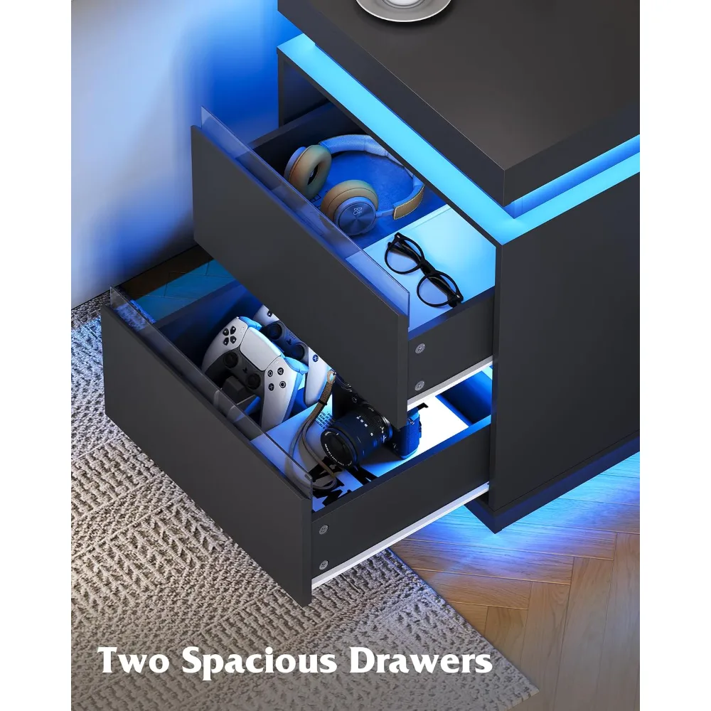 LED Nightstand with Charging Station, view 6