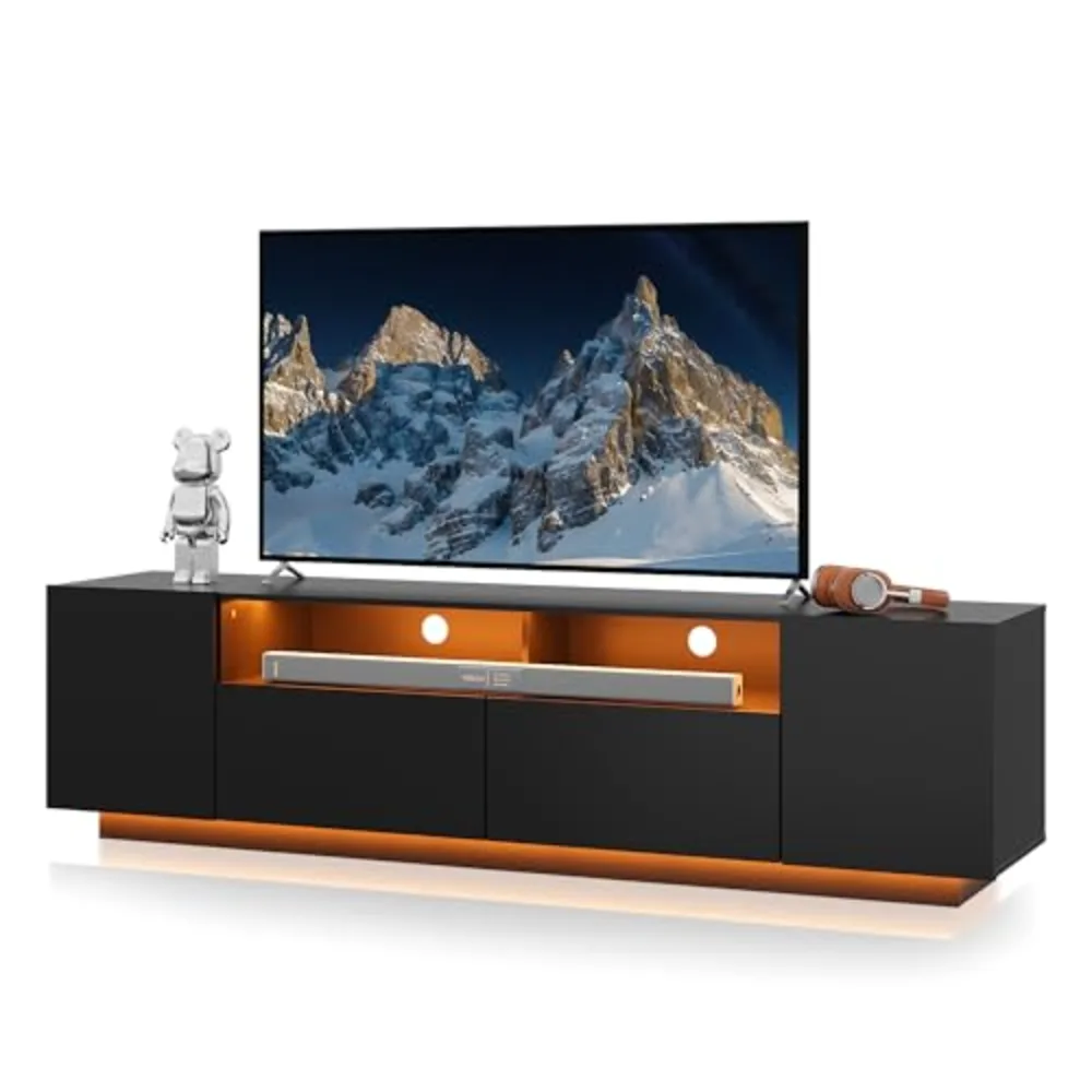 LED TV Stand with Large Storage Cabinet