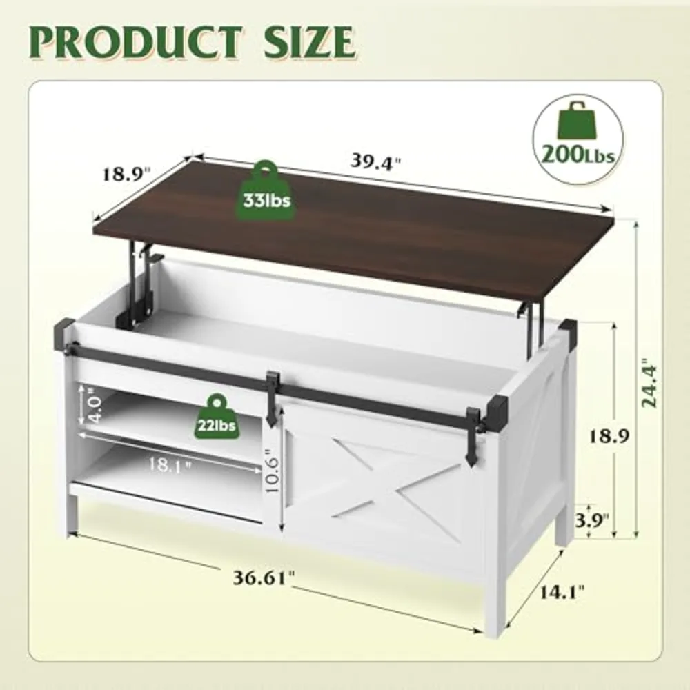 Lift Top Coffee Table, view 3