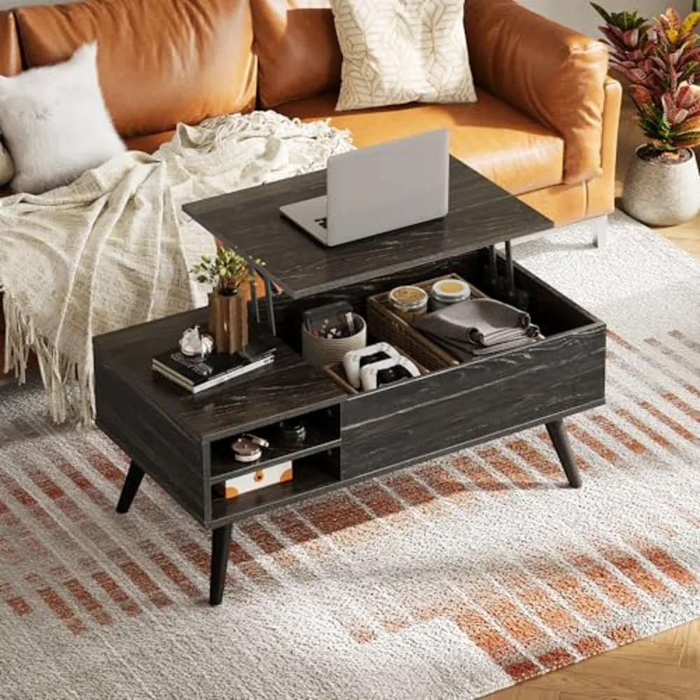 Lift Top Coffee Table with Hidden Storage, view 4