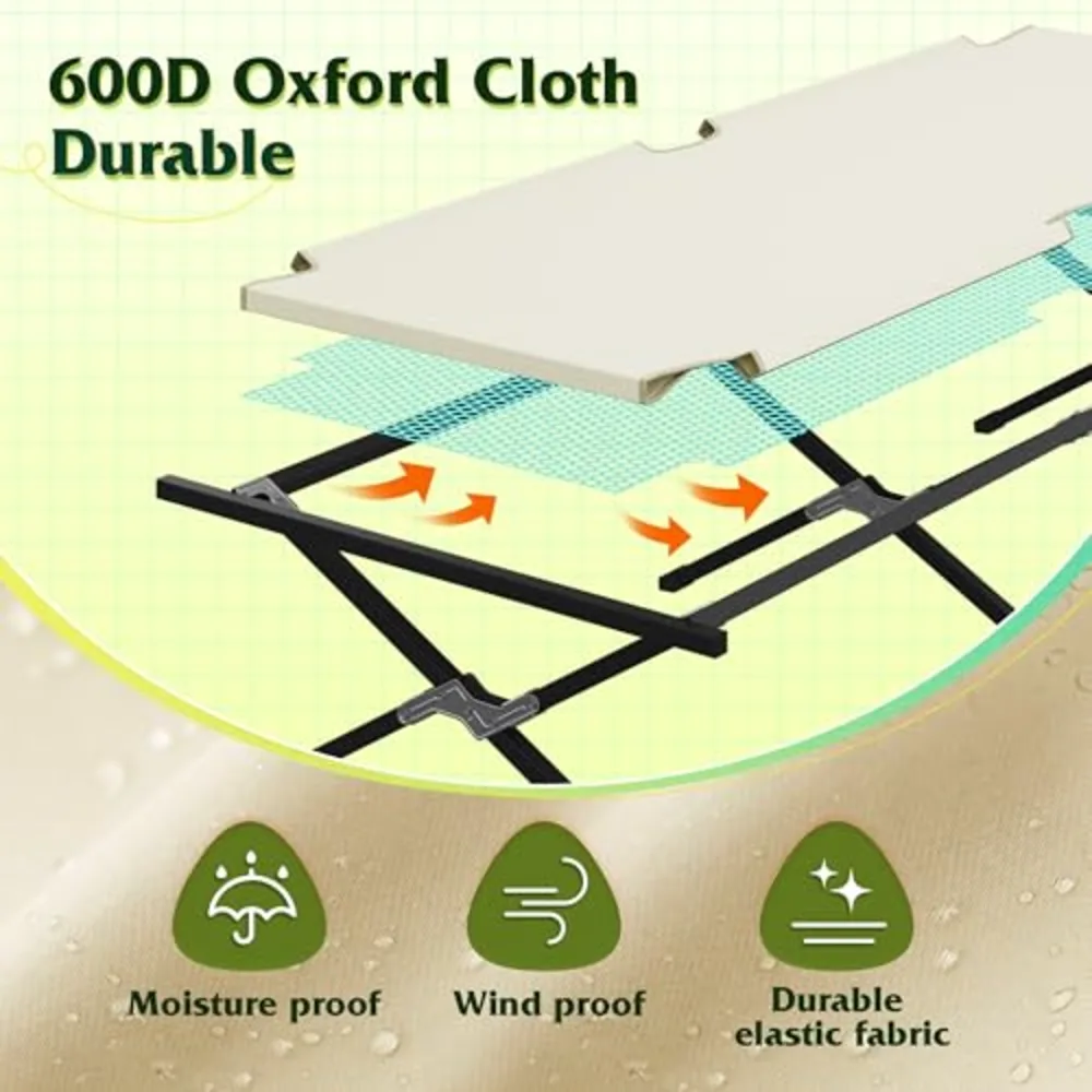 Military Camping Cots with Carry Bag for Adults, view 2