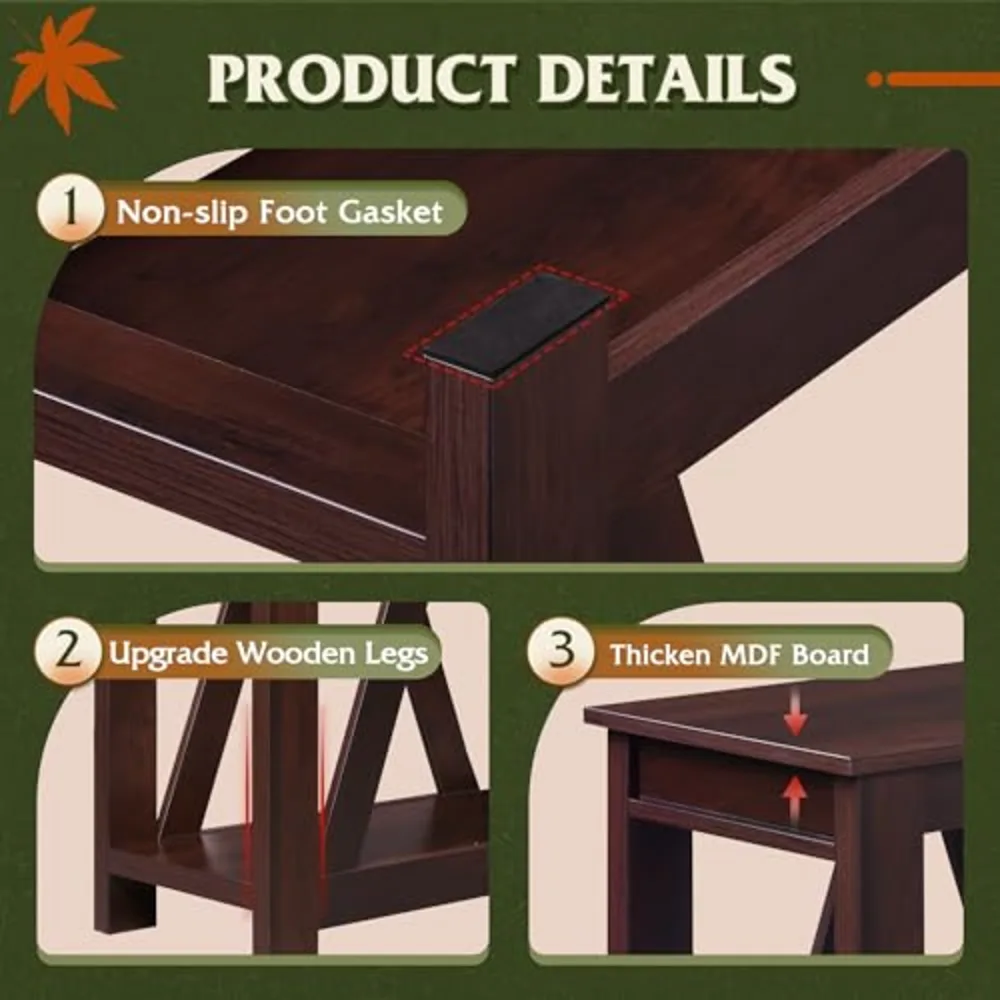 Narrow End Table with Charging Station of Open Storage, view 5