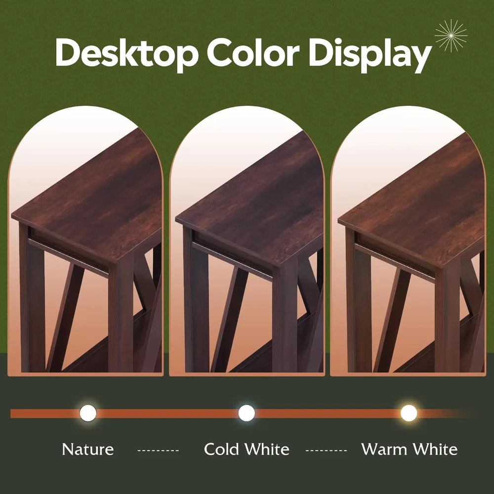 Narrow End Table with Charging Station of Open Storage, view 6