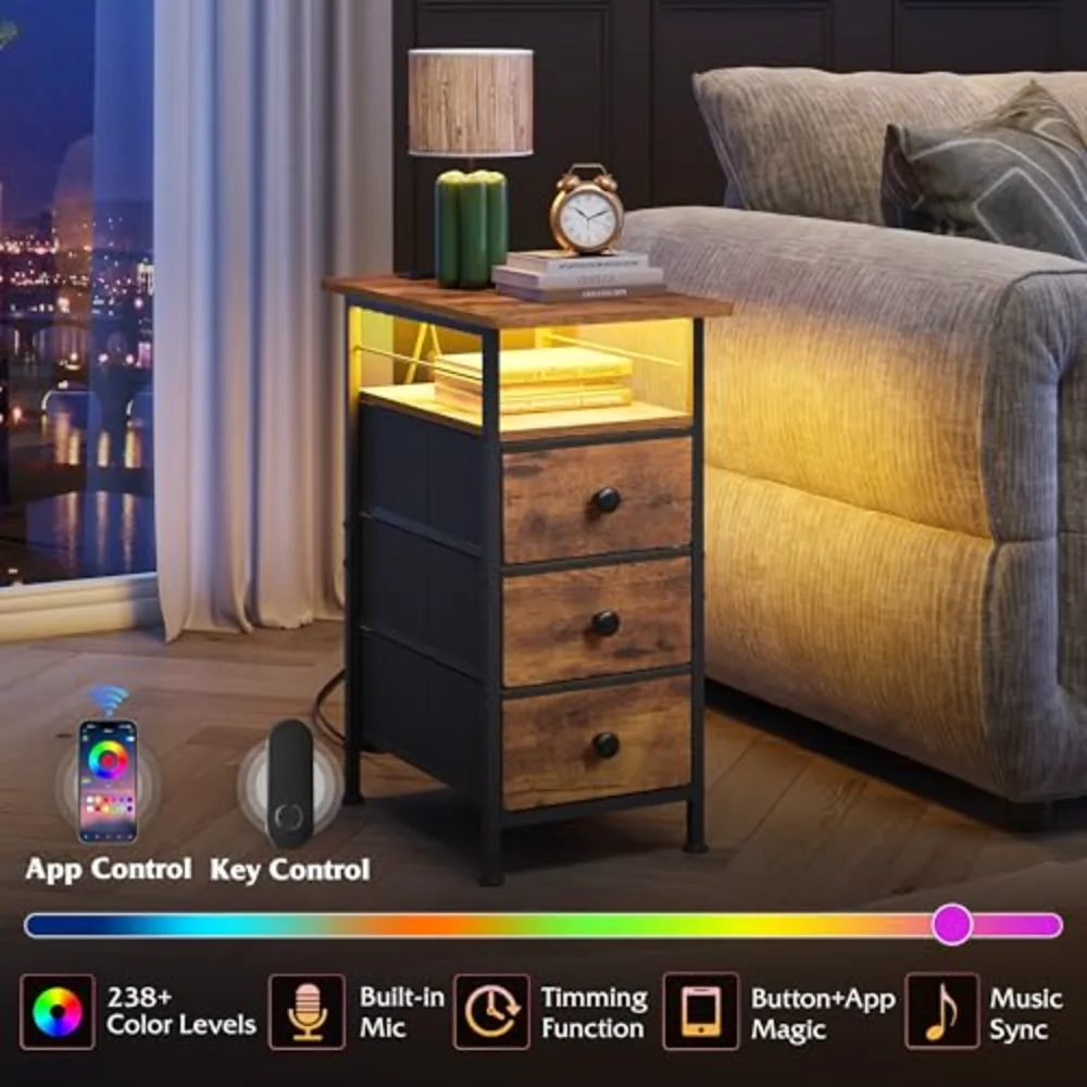 Narrow Side Table with Charging Station, view 5