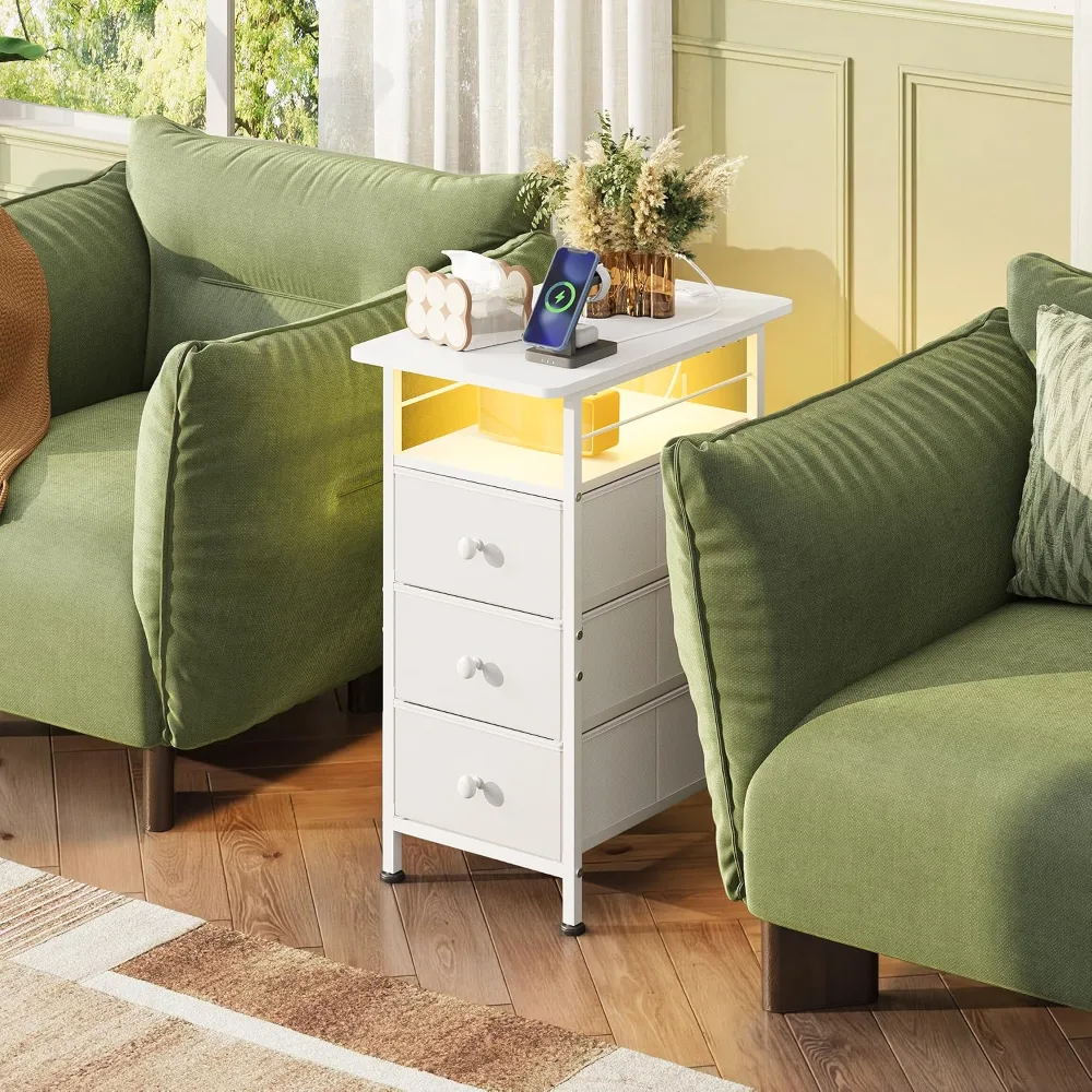 Narrow Side Table with Charging Station, view 6