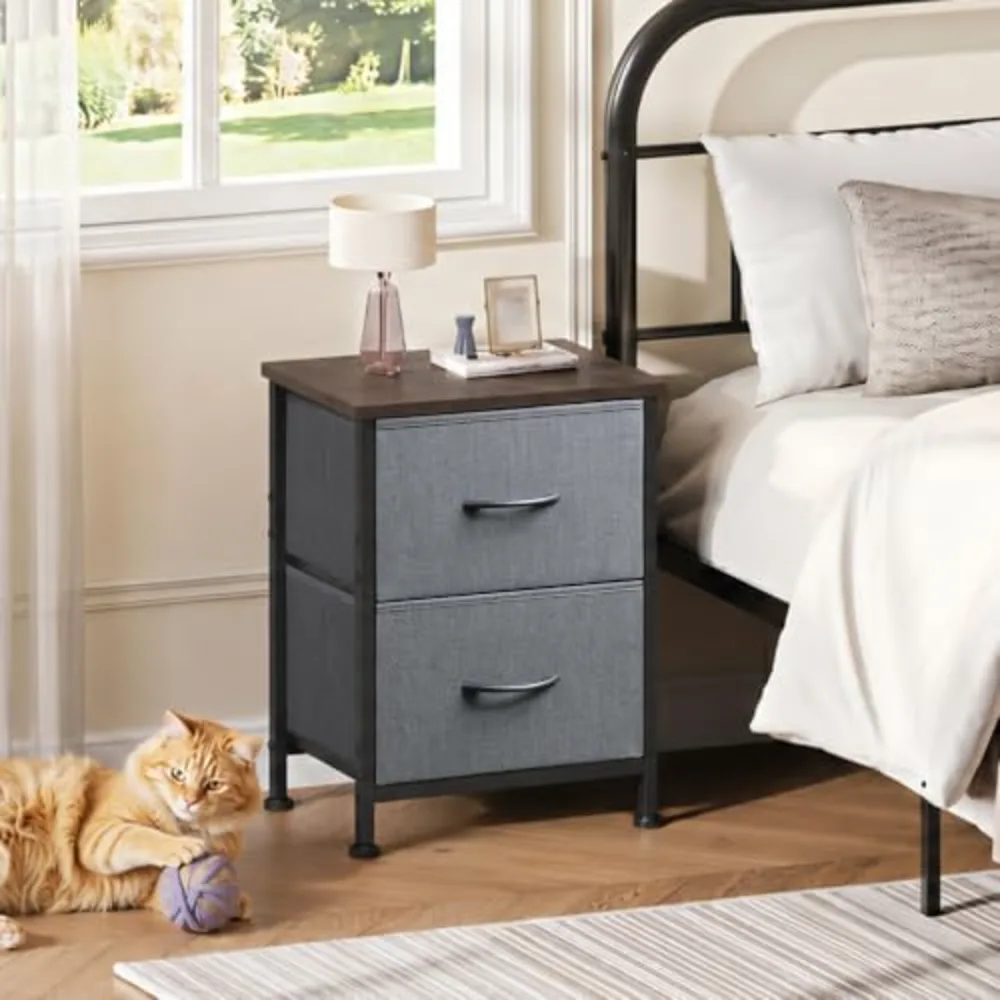 Nightstand 2 Drawer Dresser for Bedroom, view 2