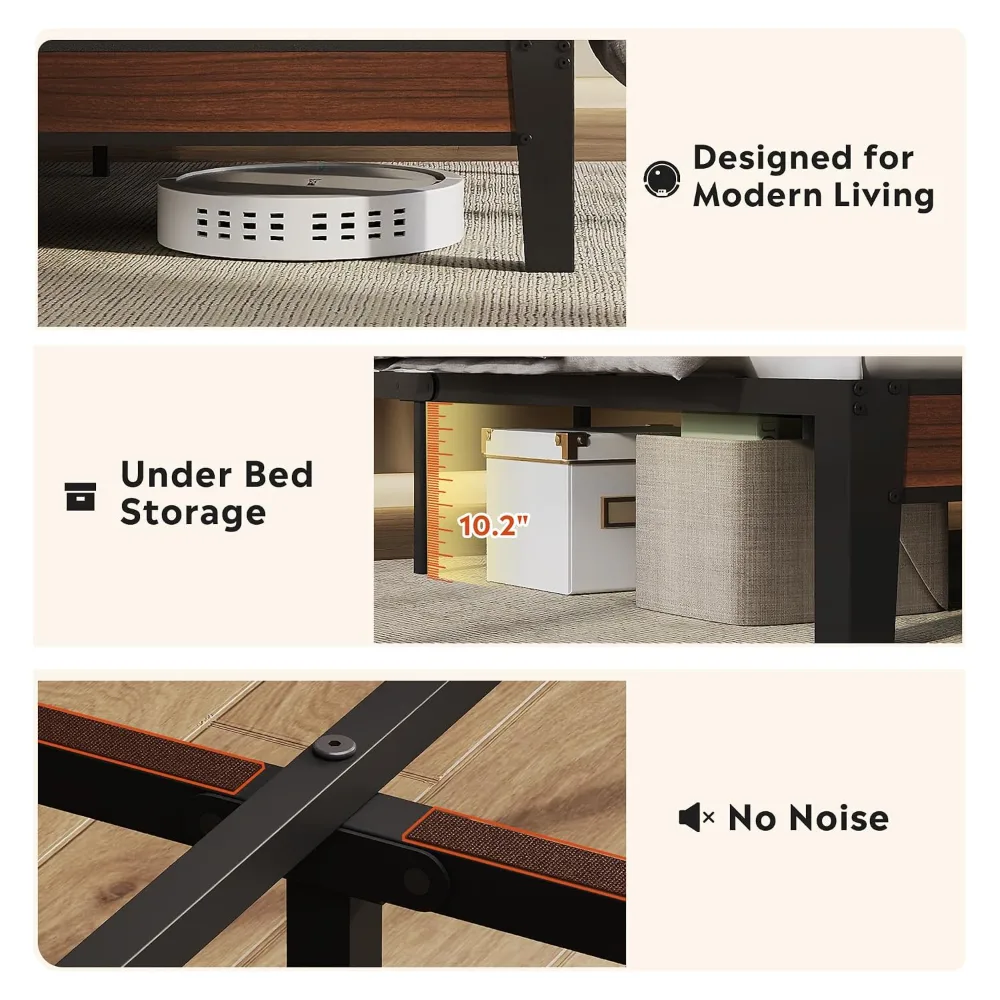 Queen Bed Frame with Headboard, view 6