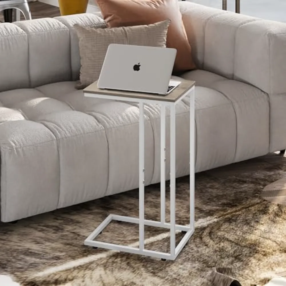 Side Table C Shaped End Table for Couch, view 2