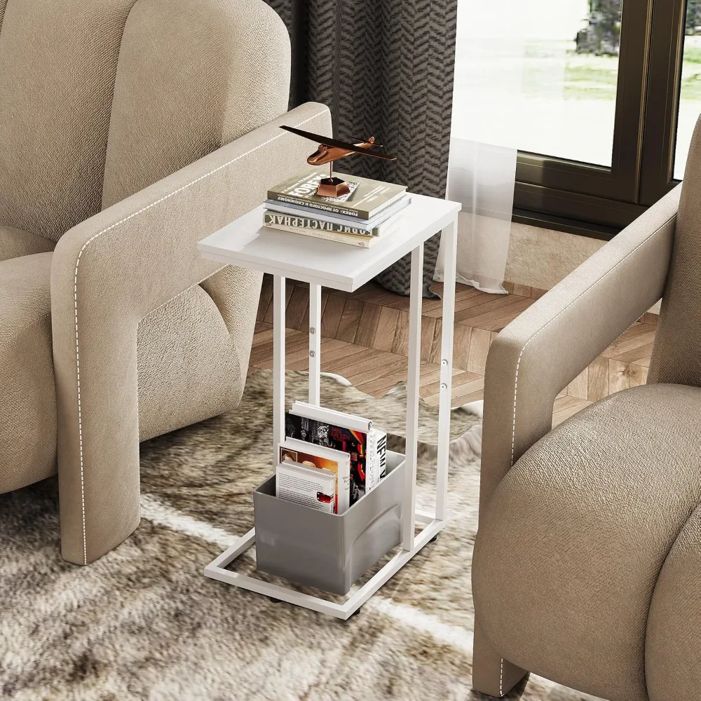 Side Table C Shaped End Table for Couch, view 6