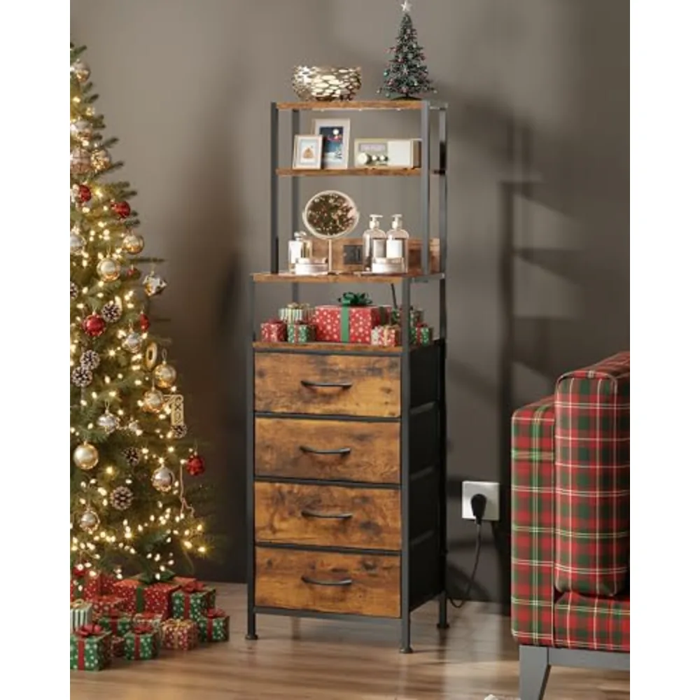 Tall Nightstand with Charging Station, view 2