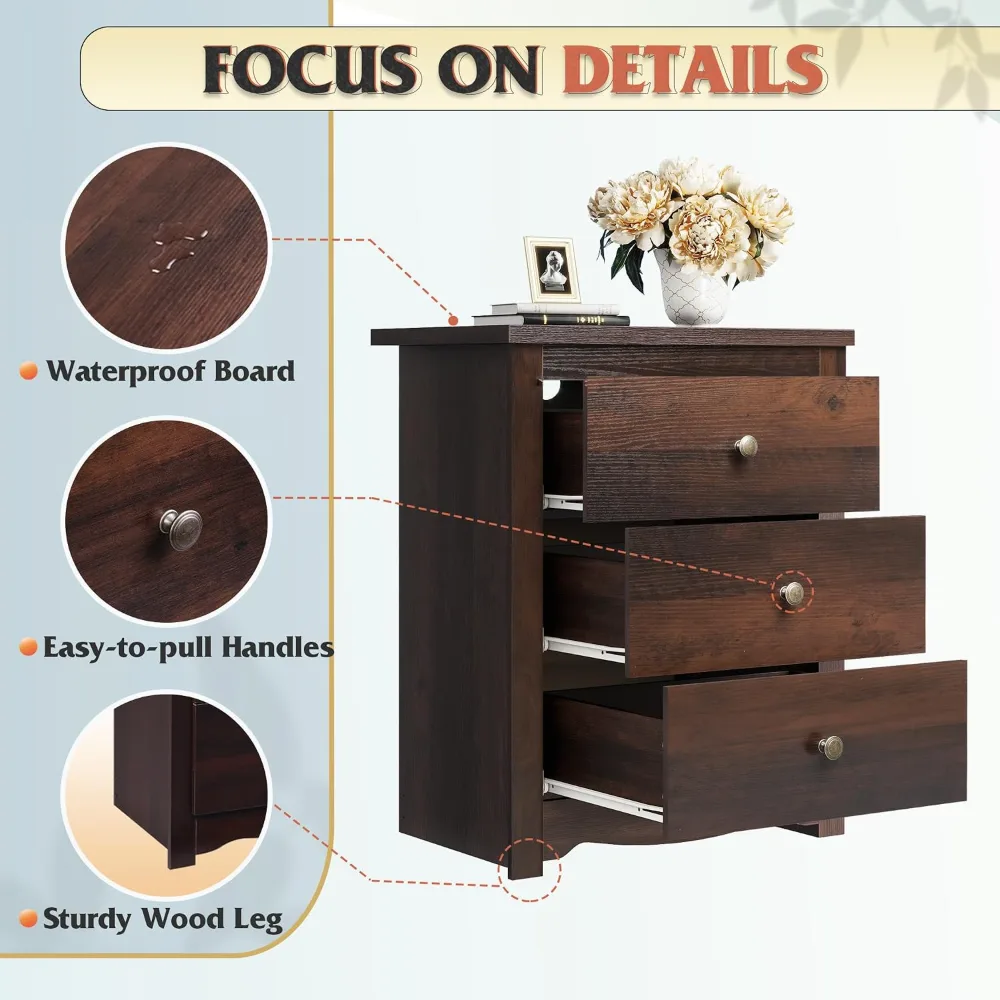 Tall Nightstand with Charging Station, view 6