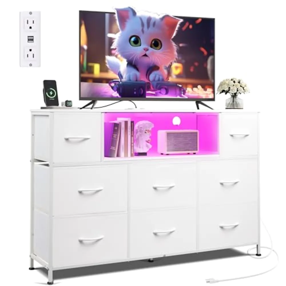 White Dresser TV Stand for 45