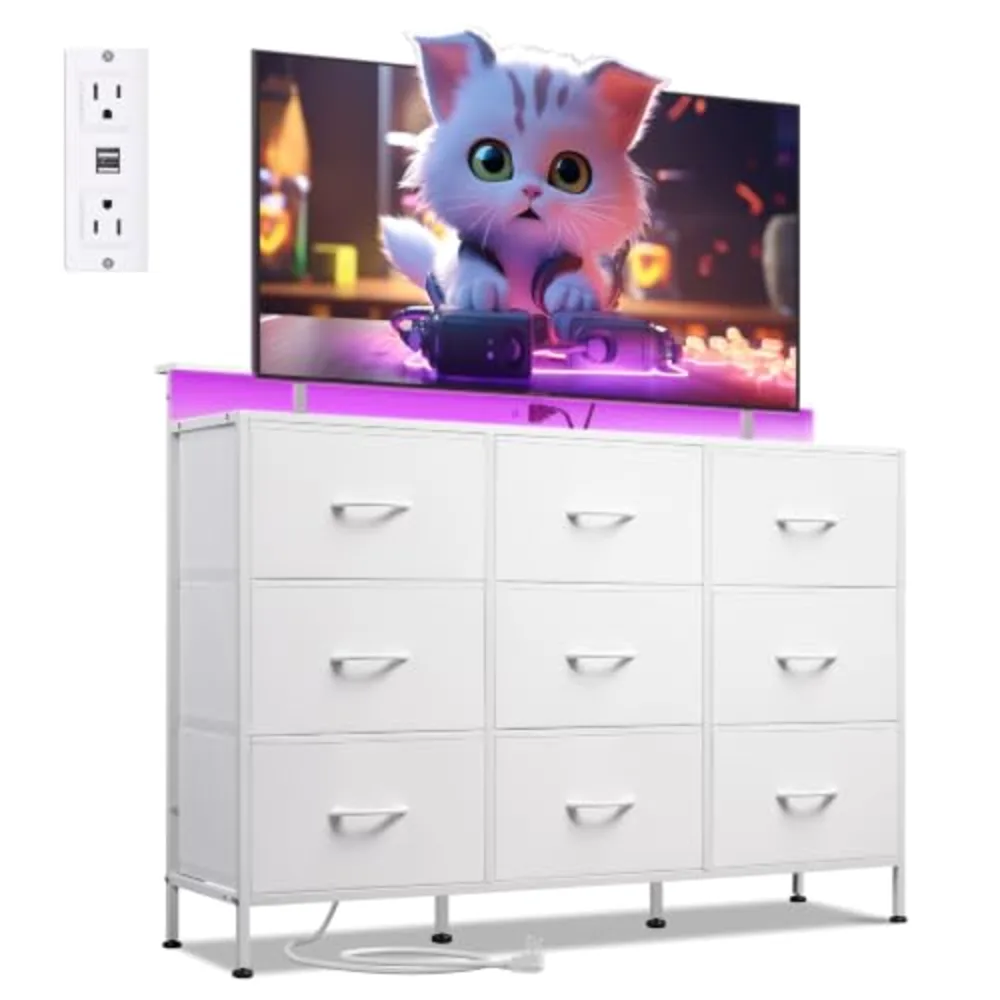 White Dresser TV Stand for 45