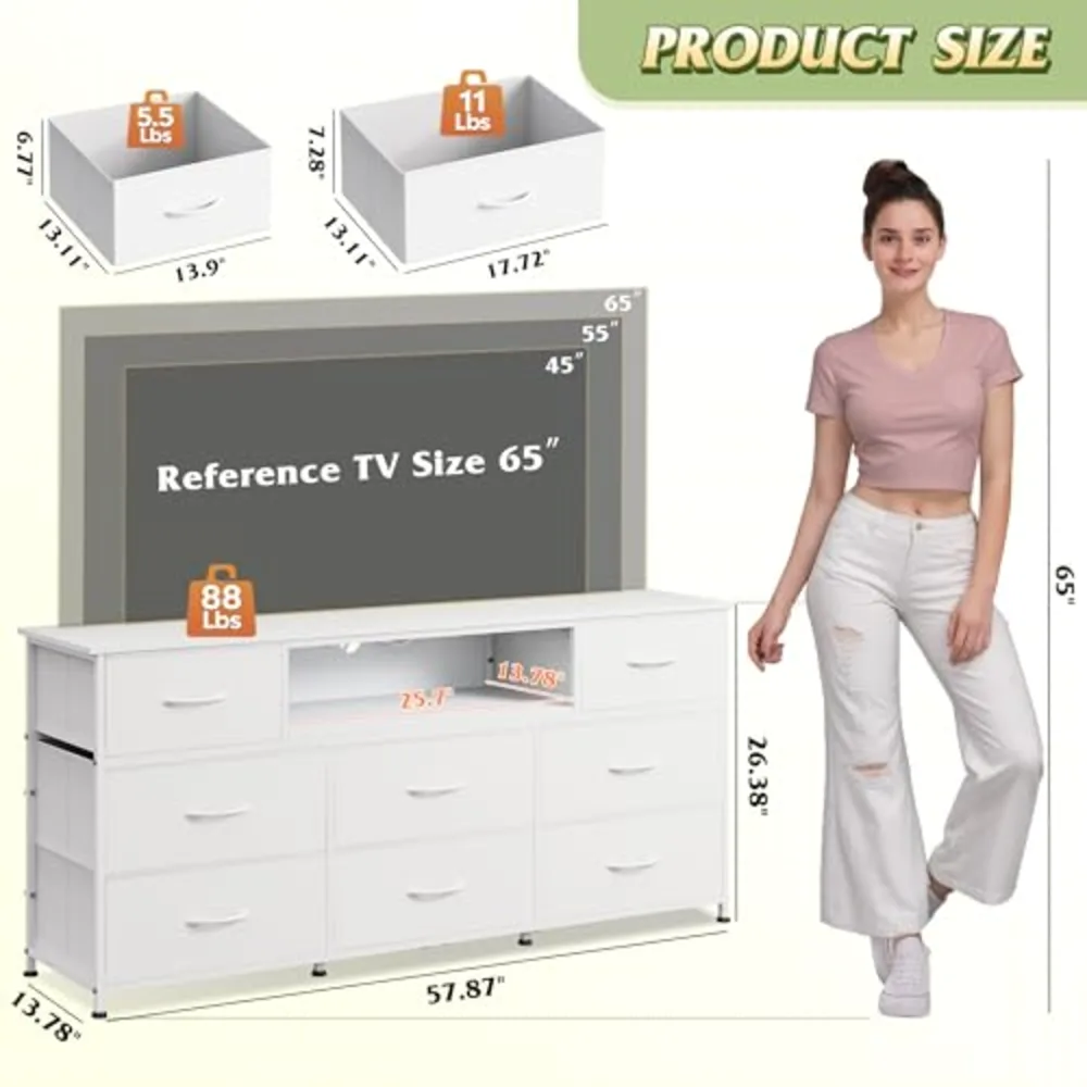 White Dresser TV Stand for 50, view 2