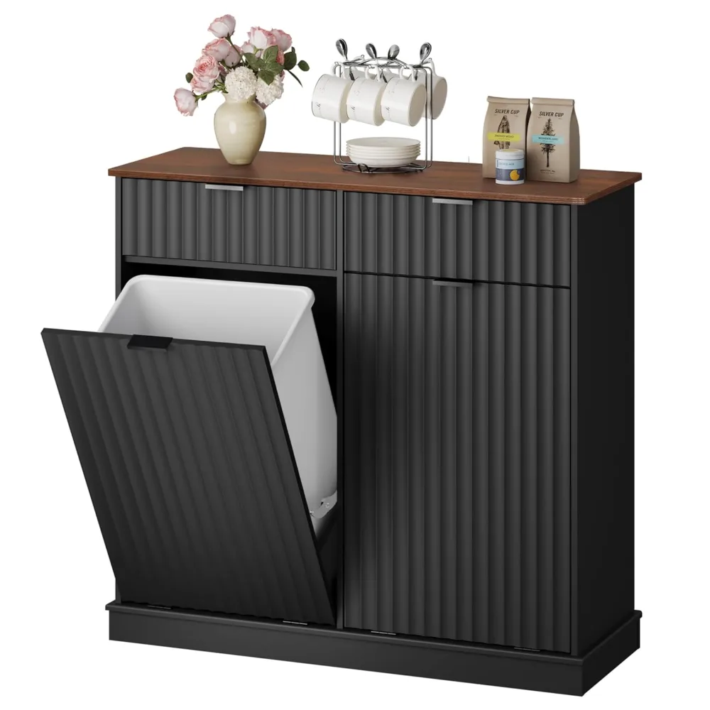 WLIVE 10 Gallon Tilt Out Trash Can Cabinet, view 6