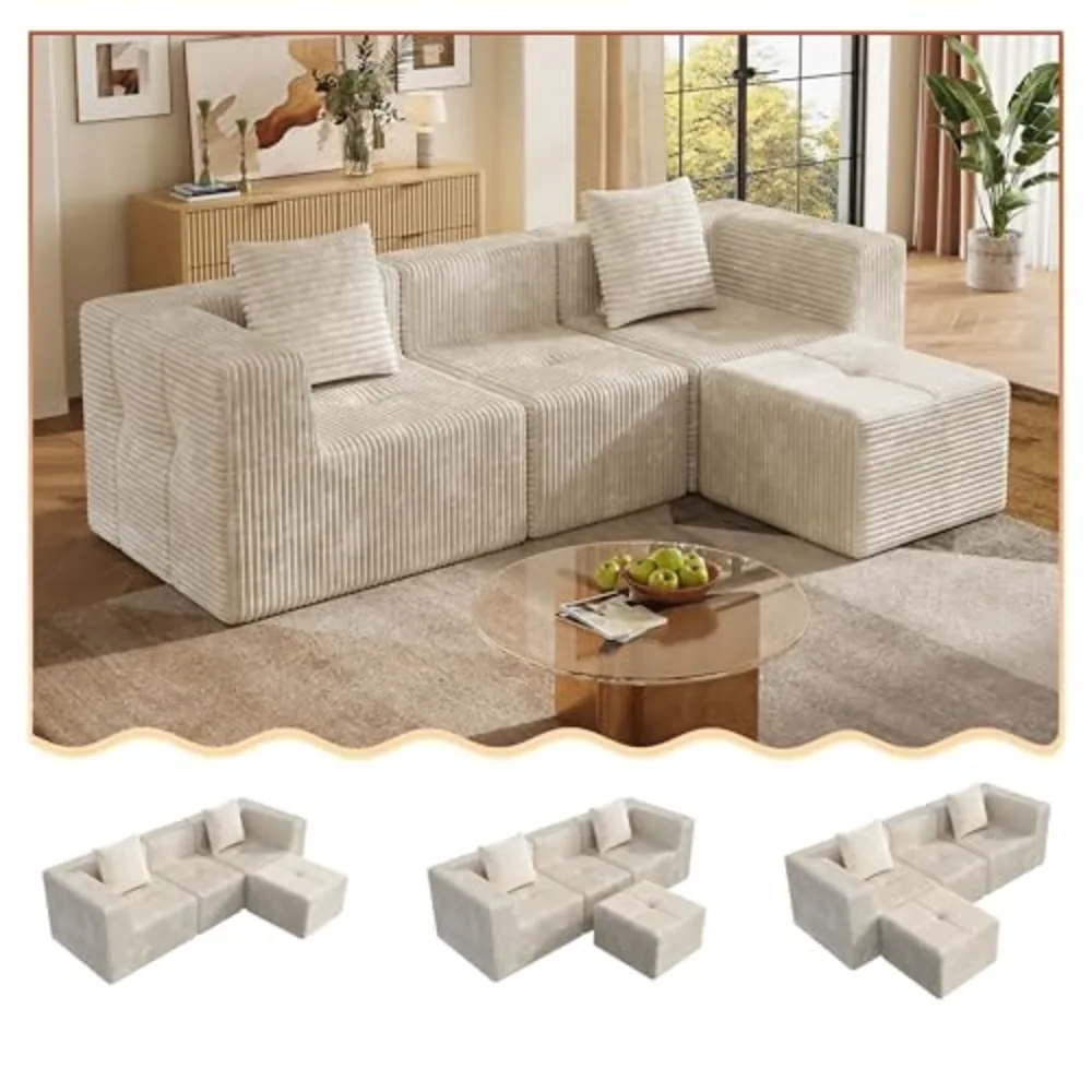 WLIVE 108'' Cloud Sectional Couches for Living Room