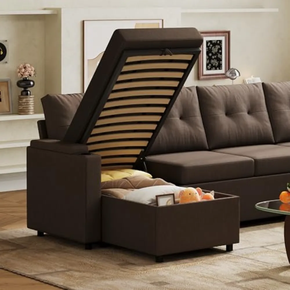 WLIVE 110'' Sectional Couches for Living Room, view 2