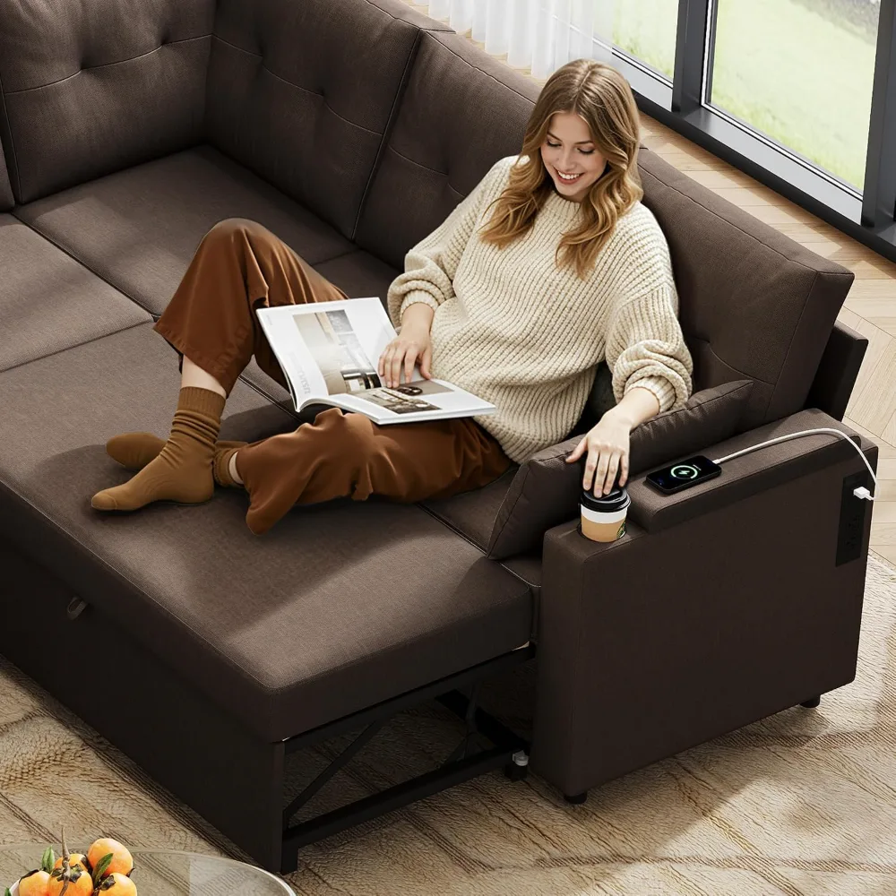 WLIVE 110'' Sectional Couches for Living Room, view 6