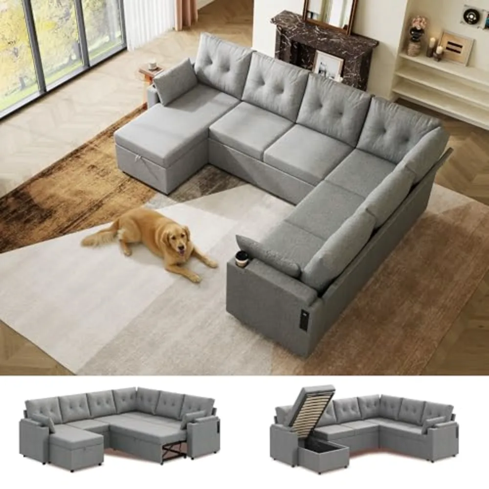 WLIVE 110'' Sectional Couches for Living Room