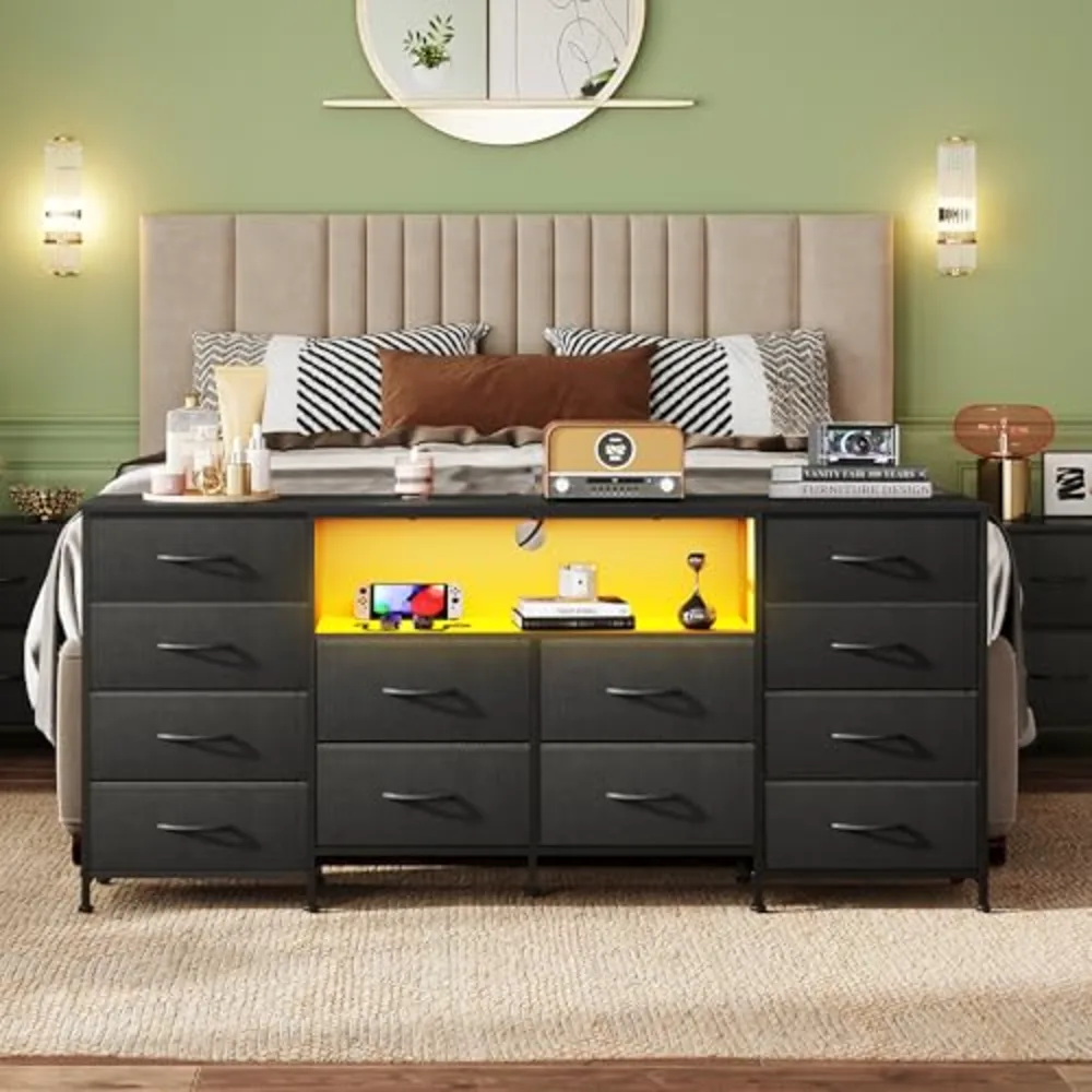 WLIVE 12 Drawer Dresser for Bedroom