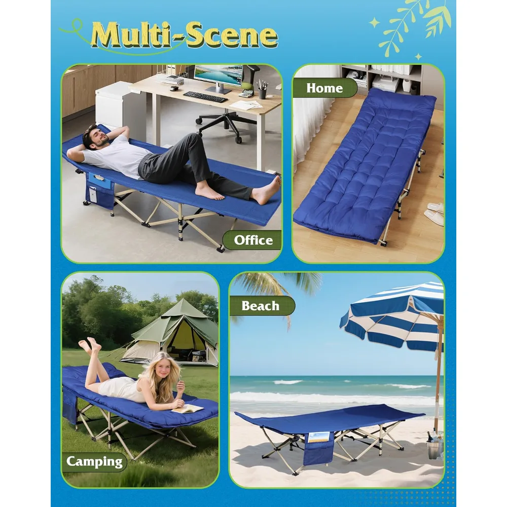 WLIVE 1200D Oxford Camping Cots with Washable Mattress for Adults, view 6