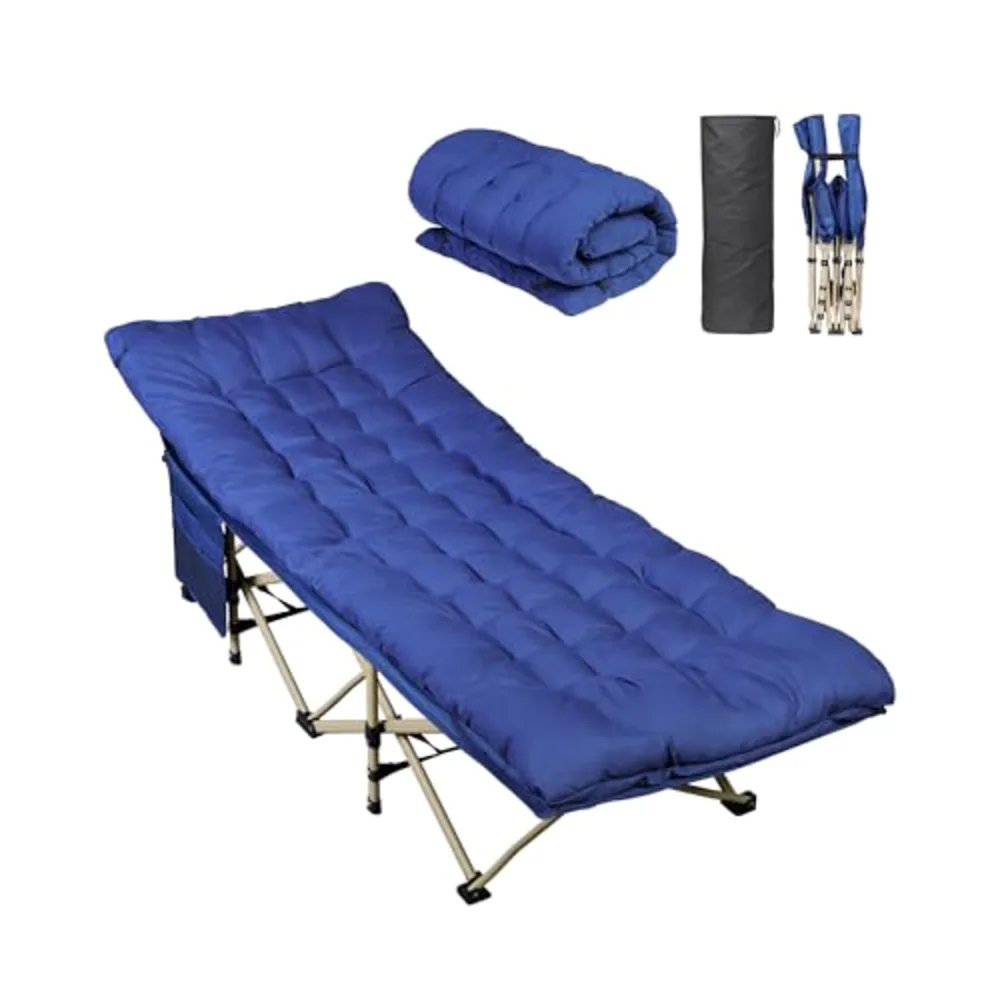 WLIVE 1200D Oxford Camping Cots with Washable Mattress for Adults