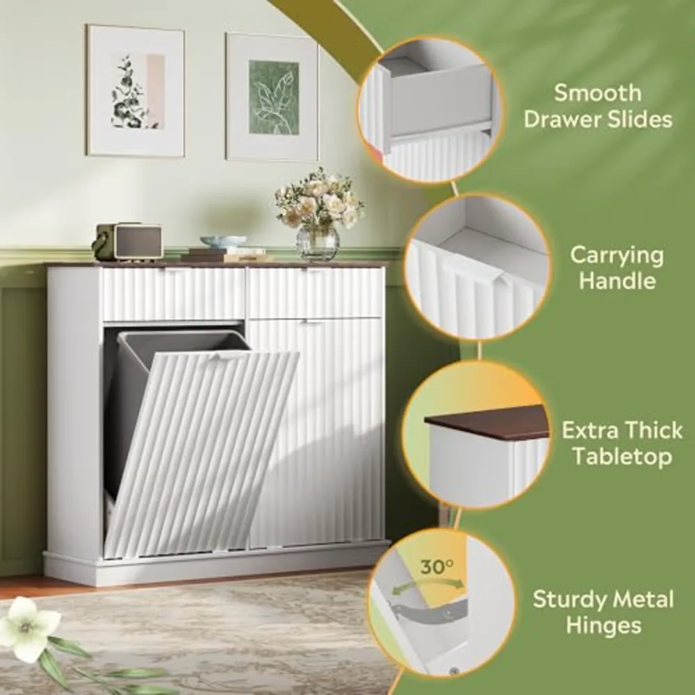 WLIVE 2 * 10 Gallon Double Tilt Out Trash Can Cabinet, view 5