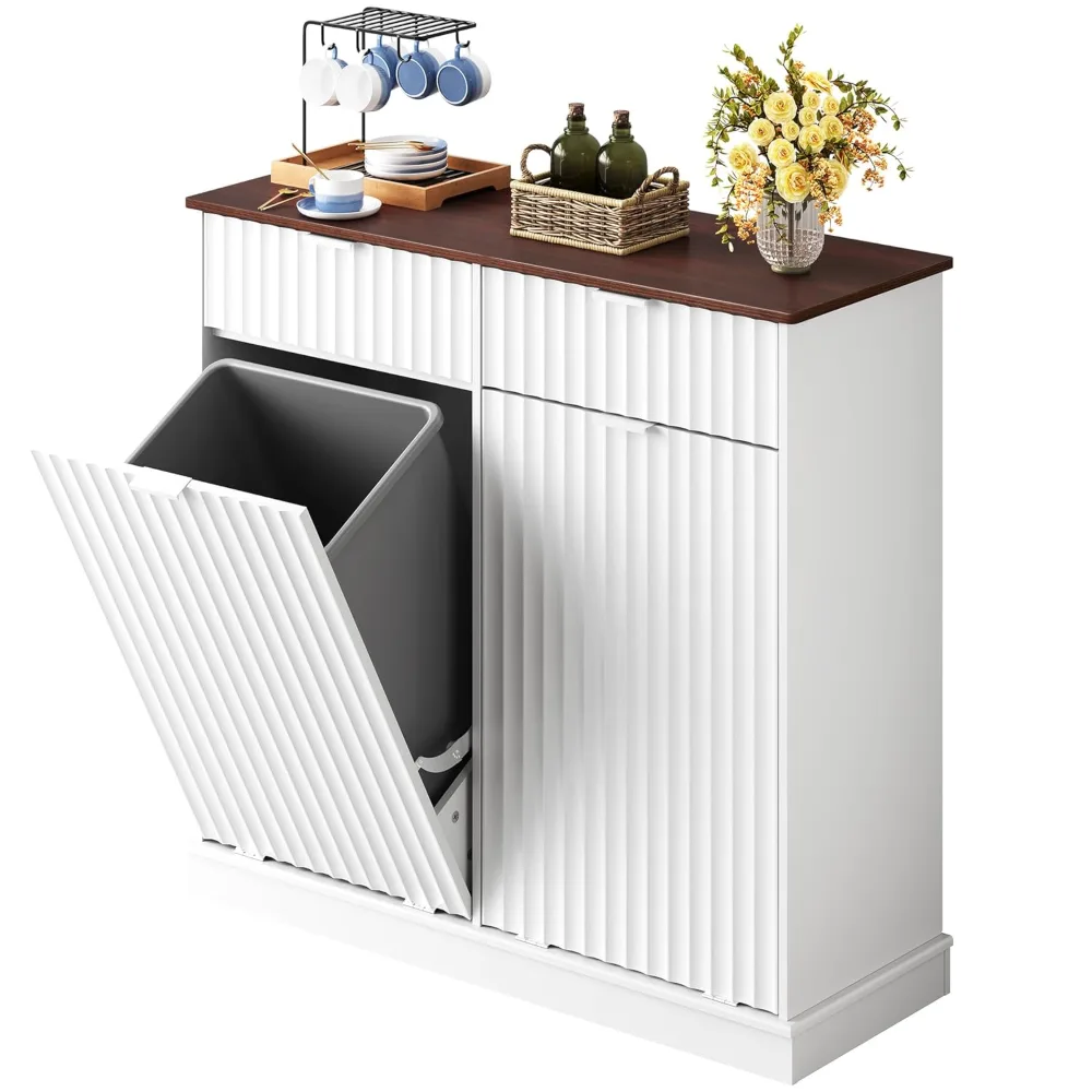 WLIVE 2 * 10 Gallon Double Tilt Out Trash Can Cabinet, view 6