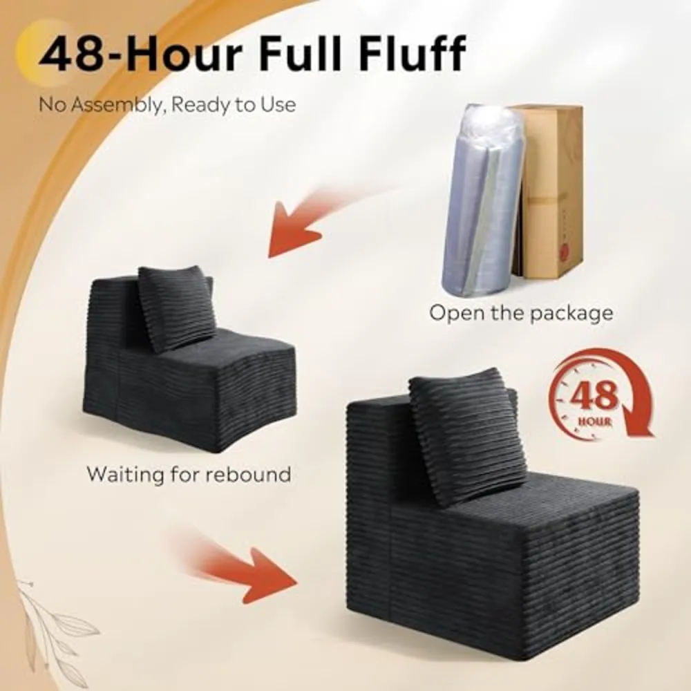 WLIVE 32'' Multifoutional Boneless Chair Armless, view 3