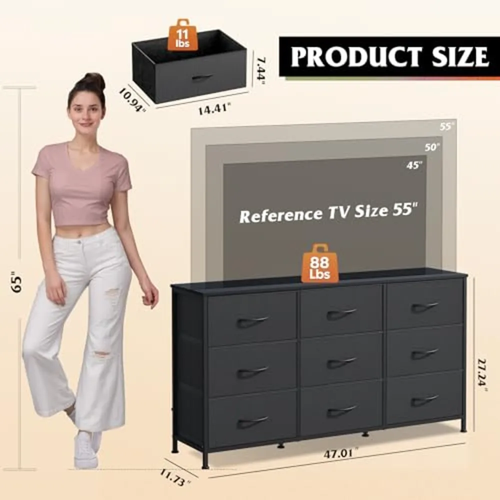 WLIVE 47''W Dresser for Bedroom, view 3