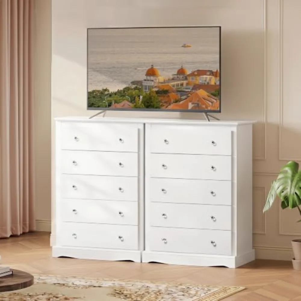 WLIVE 5 Drawer Dresser 45" Tall Dresser for Bedroom with Exclusive, view 2