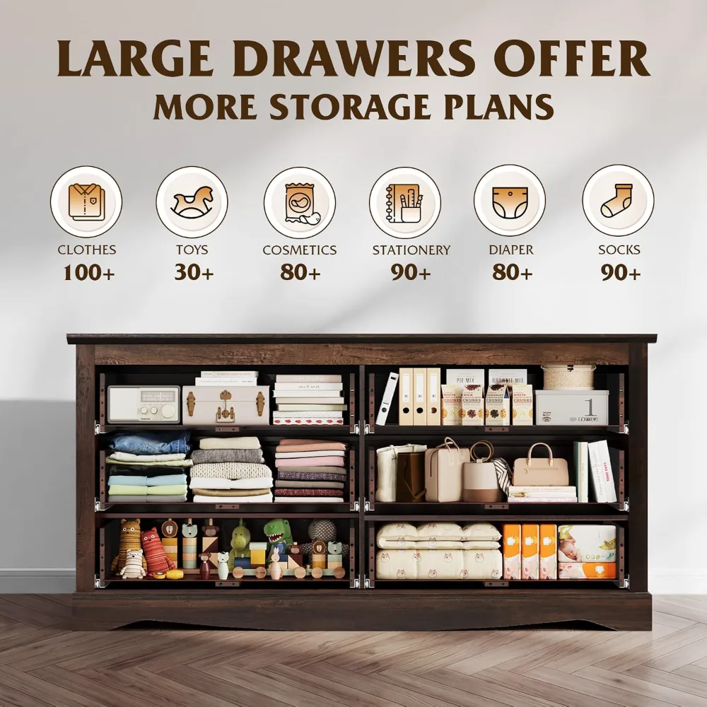 WLIVE 59" Dresser for Bedroom, view 6