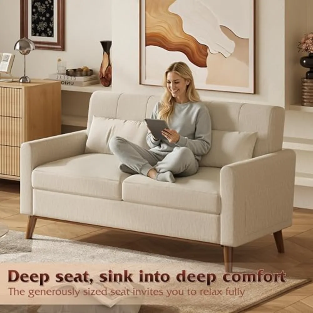 WLIVE 62" Loveseat Sofa Mid Century Modern Small Couches for Living, view 5