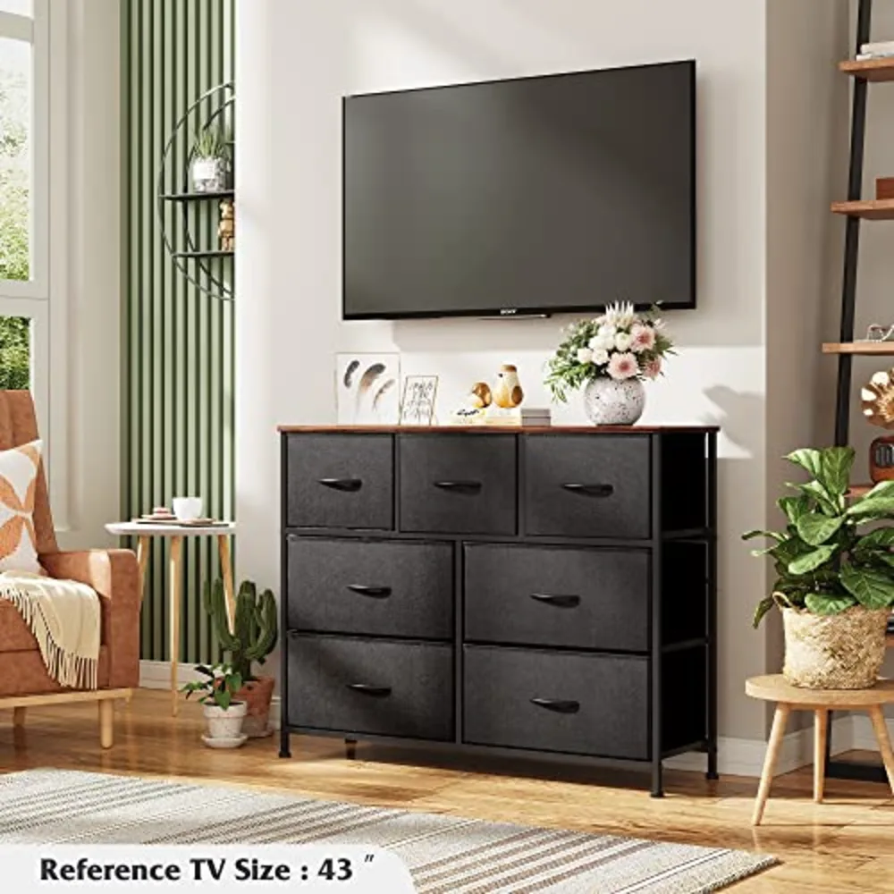 WLIVE 7 Drawer Dresser TV Stand, view 4